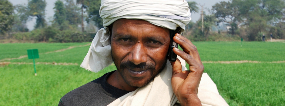 A farmer speaks on his mobile telephone while at work in a wheat field close to the Pusa site of the Borlaug Institute for South Asia (BISA), in the Indian state of Bihar. Poor availability of and access to information can be an important factor in low productivity and slow technology uptake. Information and communication technologies provide new and effective ways to reach farmers with agricultural information. Mobile telephones have become by far the most widespread means of communicating and sharing information in many South Asian and African countries. Mobile phone-based services are a powerful way of enhancing the availability of knowledge and information, leading to greater adoption of new technologies, reduced transaction costs, better market efficiencies, etc., and ultimately improved livelihoods for farmers. BISA is a non-profit research institute dedicated to the improvement of food security and reduction of hunger in South Asia. It is a collaborative effort between the International Maize and Wheat Improvement Center (CIMMYT), The Indian Council for Agricultural Research (ICAR), and the Government of India. BISAs objective is to harness the latest technology in agriculture to improve farming productivity and sustainably meet the demands of the future. More than just a bricks-and-mortar institute, BISA is a commitment to the people of India. It is co-located in three Indian statesPunjab, Bihar, and Madhya Pradesheach of which contains varied agro-ecological zones, representing many of the environments of South Asia. Farmer information technologies are one of the areas of future development for BISA Pusa. For more on the CIMMYT Agriplex information service for farmers, see: http://blog.cimmyt.org/?p=6101. For more about BISA, see: http://bisa.cimmyt.org/. Photo credit: M. DeFreese/CIMMYT.