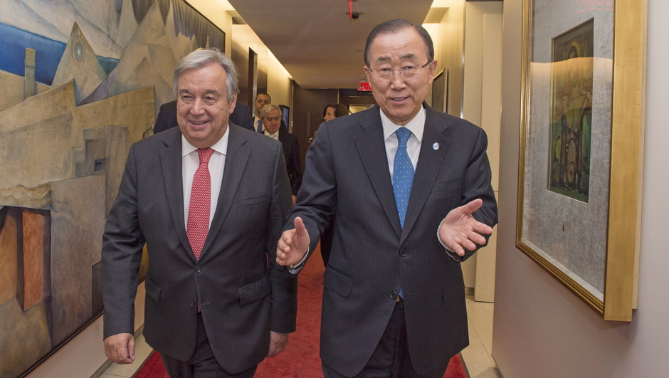 Secretary-General Ban Ki-moon meets with Mr. Antonio Guterres, Secretary-General-designate.